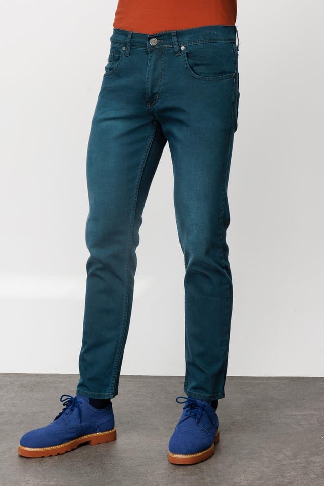 Petrol Slim Fit Jean Pantolon